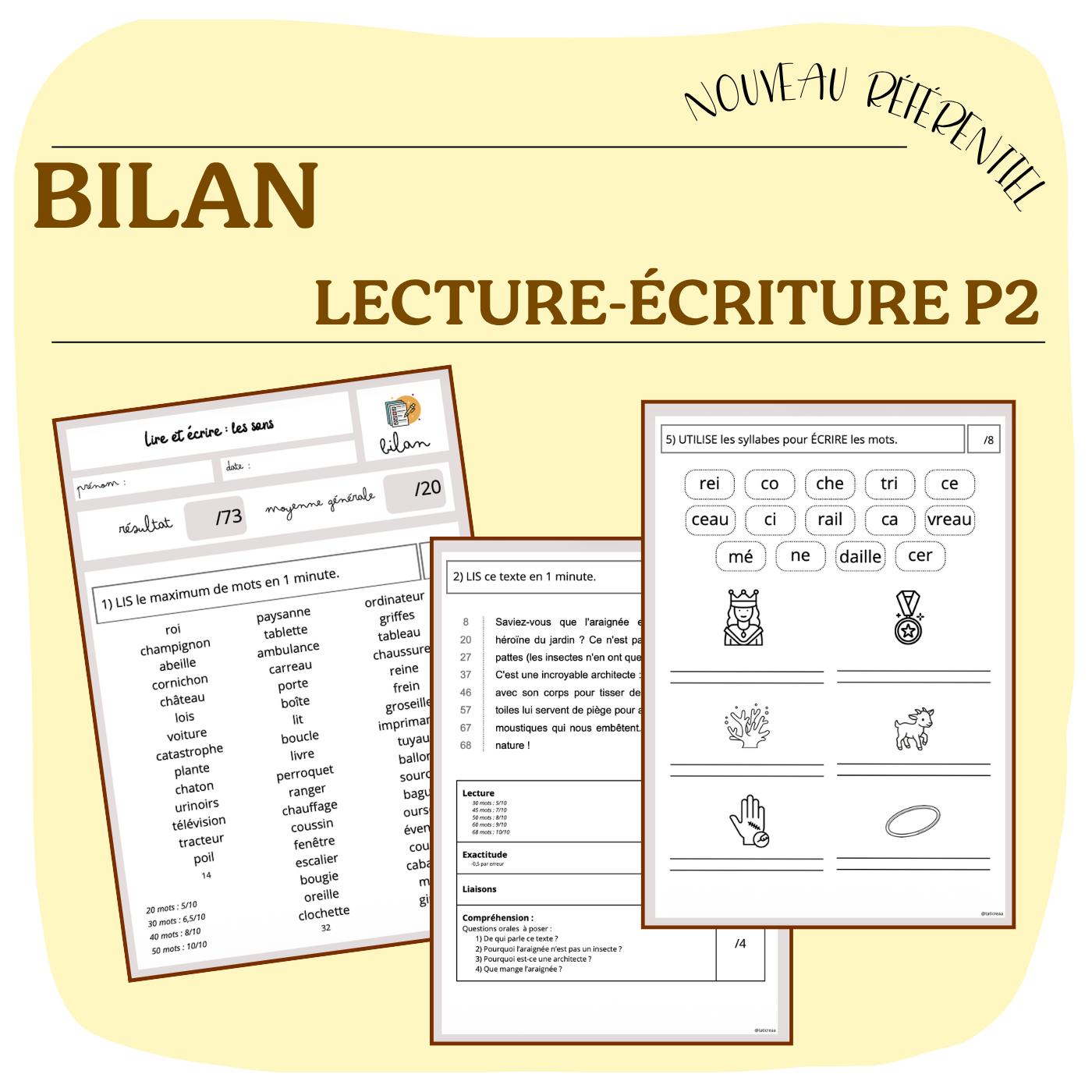 BILAN LECTURE-ÉCRITURE P2