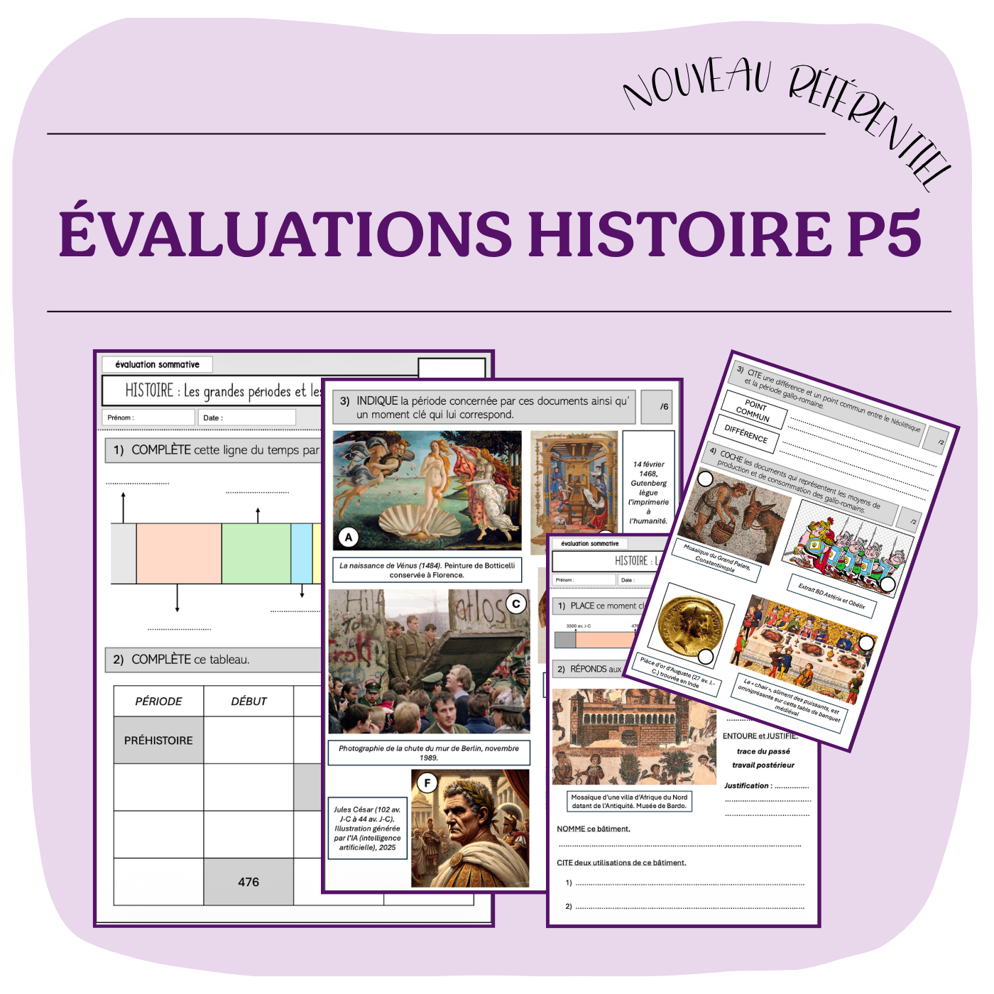 ÉVALUATIONS HISTOIRE P5