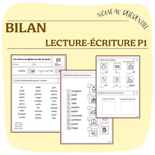 BILAN LECTURE-ÉCRITURE P1