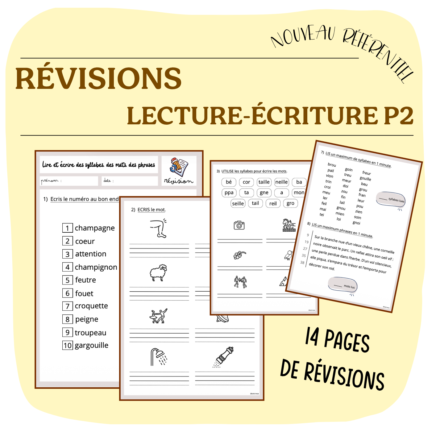 RÉVISIONS LECTURE-ÉCRITURE P2