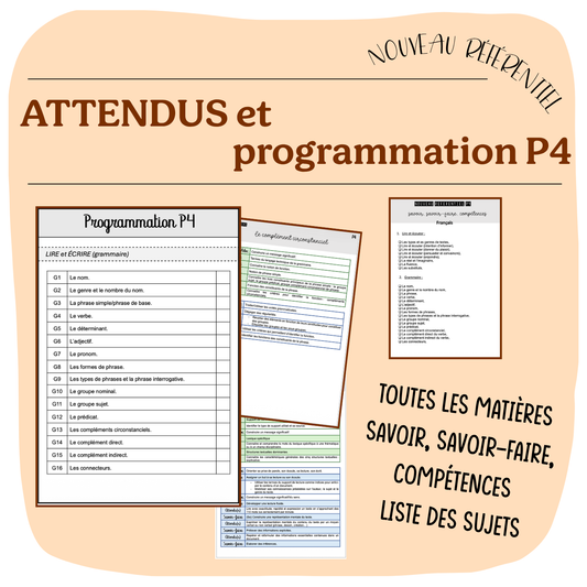 ATTENDUS et PROGRAMMATION P4