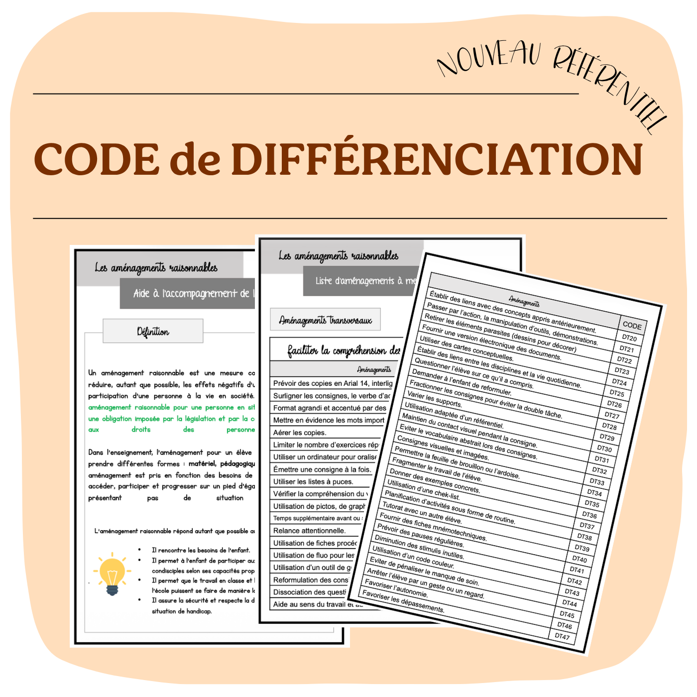 CODE DIFFÉRENCIATION