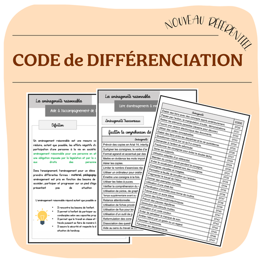 CODE DIFFÉRENCIATION