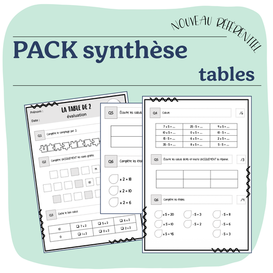 PACK ÉVALUATION TABLES
