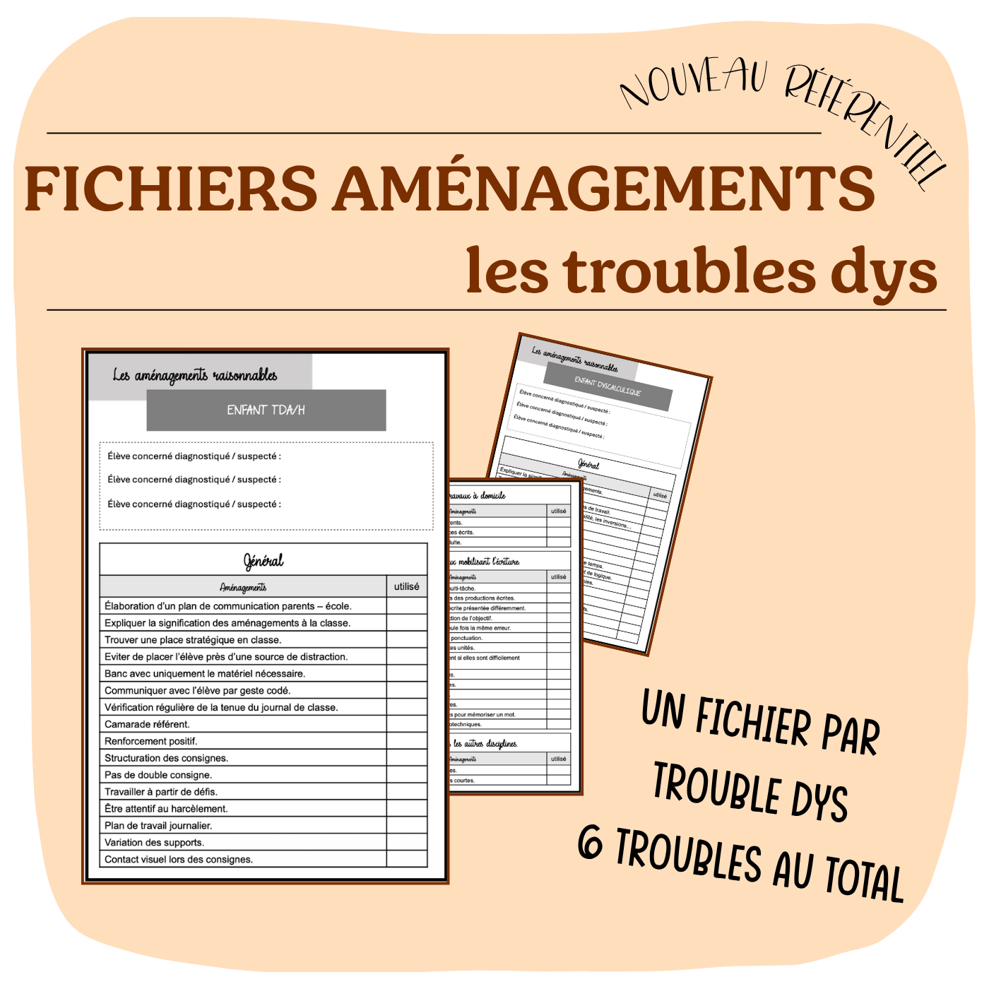 Fichiers aménagements des troubles des
