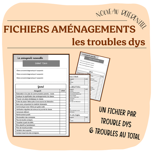 Fichiers aménagements des troubles des