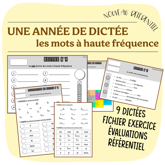 Fichier dictées mots à haute fréquence