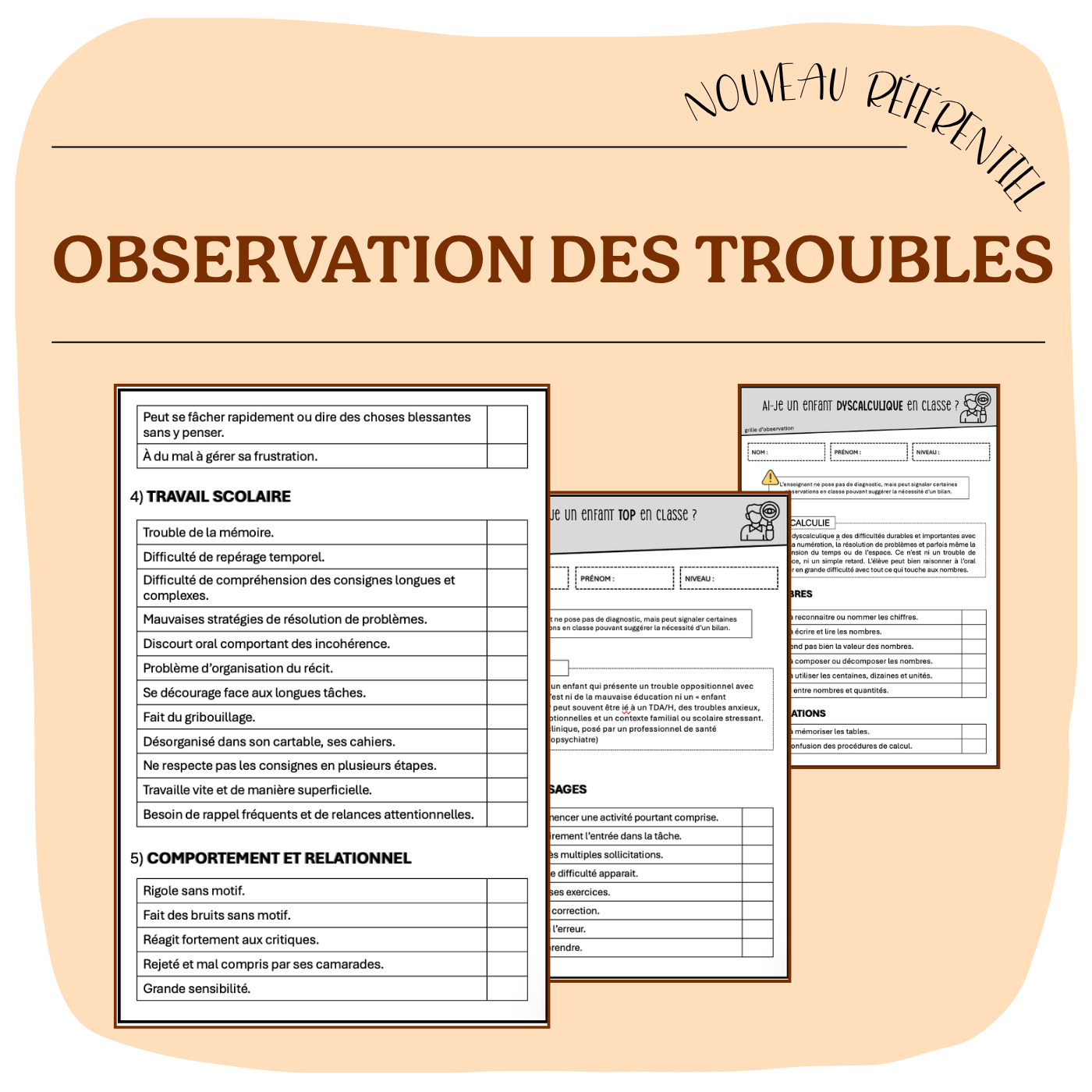 OBSERVATION DES TROUBLES