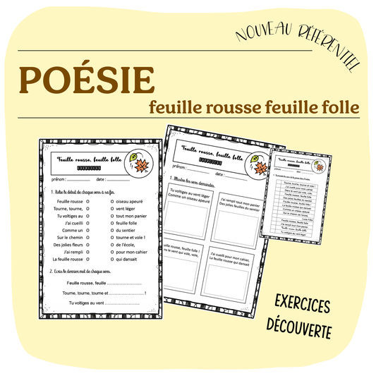 Poésie - feuille rousse, feuille folle - exploitation complète