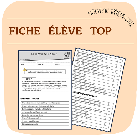 FICHE ÉLÈVE TOP